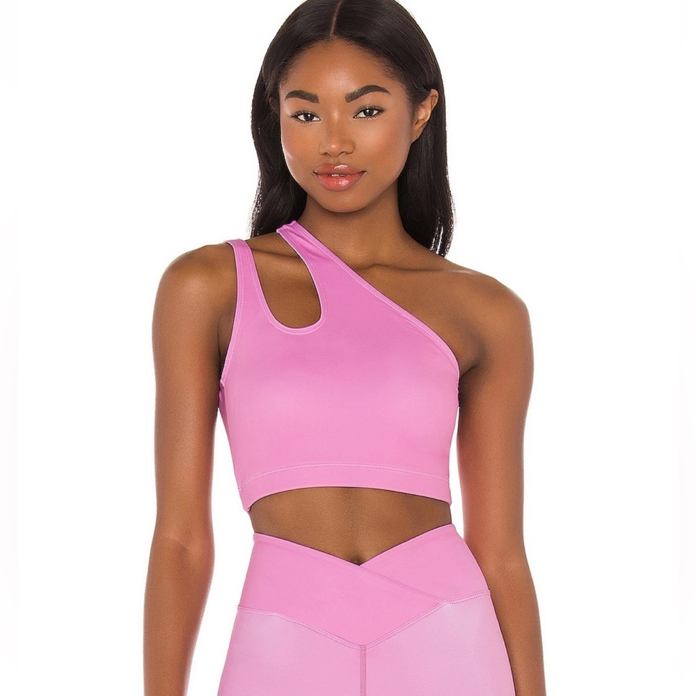 Nubyen x Revolve One Shoulder Sports Bra in Pink